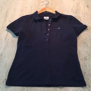 Lacoste women’s 5 button stretch polo navy